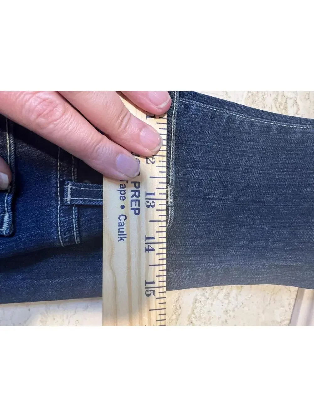 Paige Hoxton Ankle High Rise Skinny Stretch Jeans in Dark Blue Size 27 - Picture 12 of 14